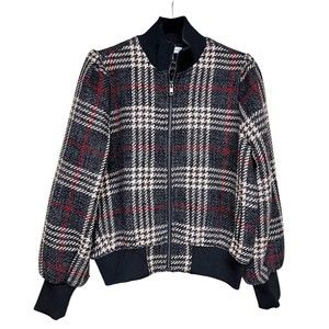 Express x Negin Mirsalehi Plaid‎ Bomber  Jacket Women’s Size Medium